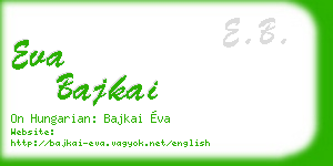 eva bajkai business card